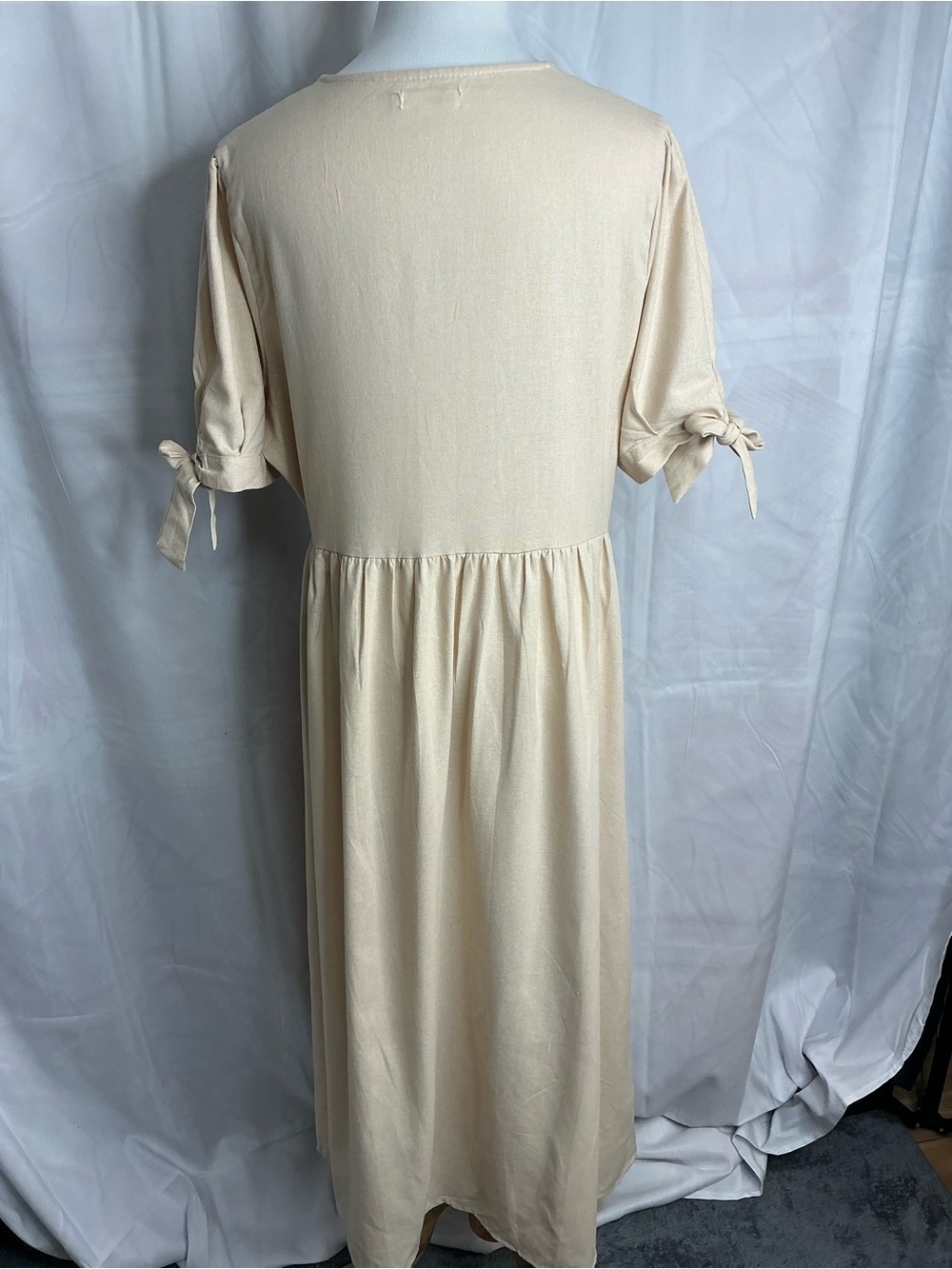 2359 - Amanda Collection Boho V-Neck Button-Front Midi Dress - Picture 5 of 9